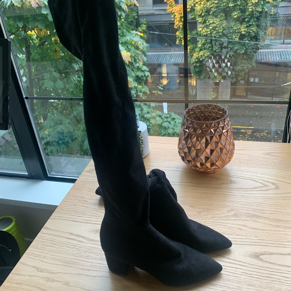 Steve Madden black over the knee suede boots